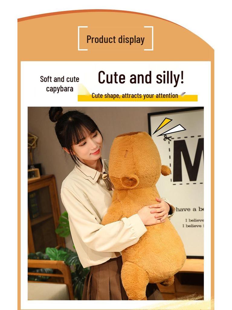 Large Capybara Plush Pillow - Perfect Bedtime Companion Gift for Girls