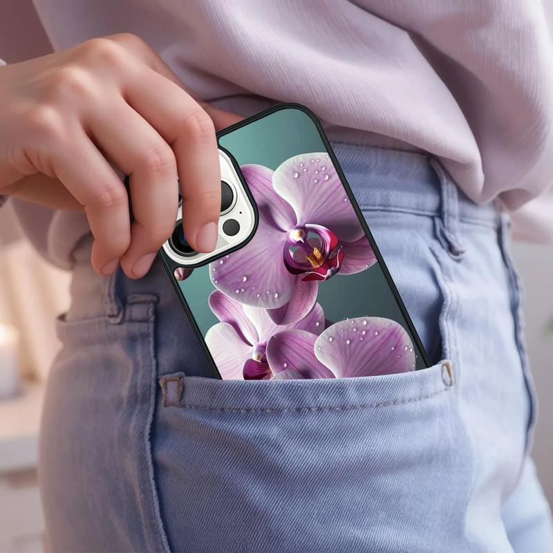 Orchid Flowers Colorful Phone Case For iPhone 17 Air 15 16e 14 13 Pro Max Coque 12 11 Pro Max PLUS cover