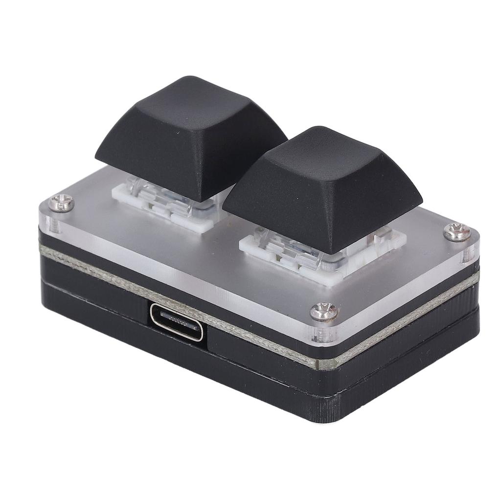 2 Tasten Tastatur Kabelgebunden Mini Smart Programmierbare Kurzbefehlstaste Kopieren Einfügen Ausschneiden USB Tastenfeld mit RGB Hintergrundbeleuchtung