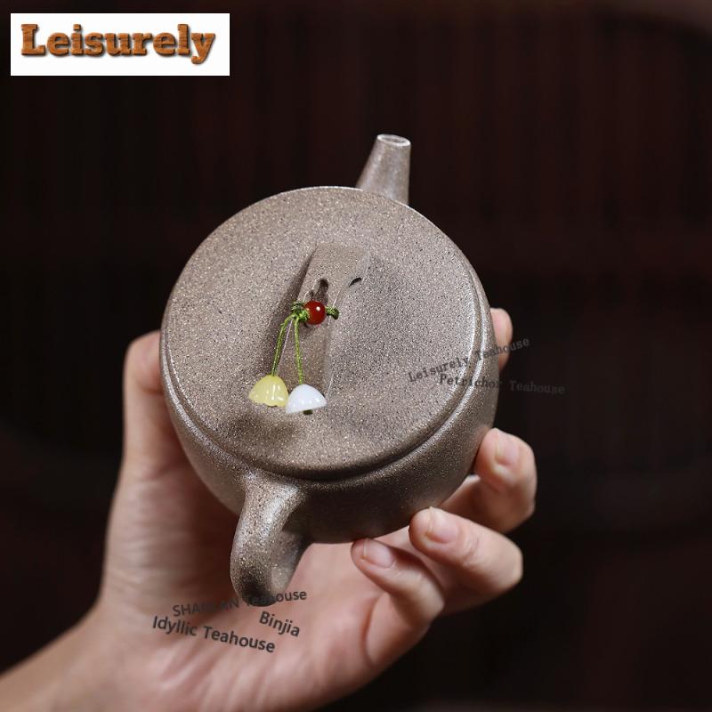 190ml Yixing Purple Clay Teapots Handmade Large Caliber Pot Raw Ore Section Mud Tea Maker Kettle With Infuser Zisha Tea Set Gift
