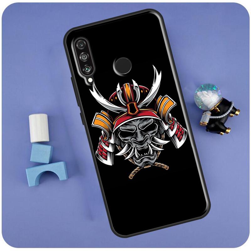 

Japanese Samurai Oni Mask For Huawei Nova 10 9 SE 3i 7i 8i 11i 12i Y60 Y61 Y70 Y72 Y73 Y90 Y91 P20 P30 P40 Lite Case Huawei Nova 11i