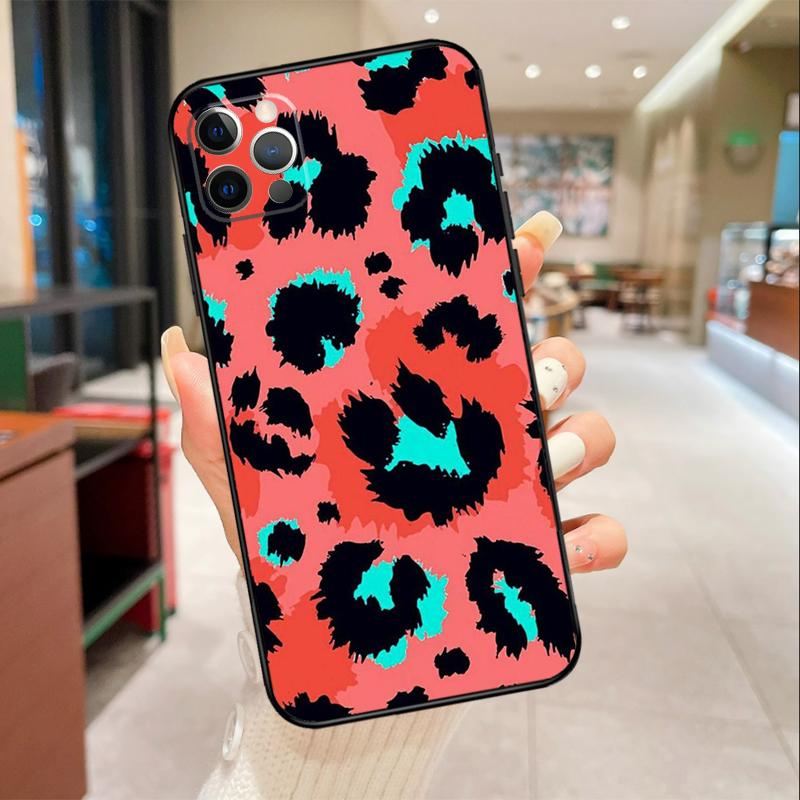 Leopard Skin Phone Case For iPhone 17 16 15 14 13 11 12 Pro Max mini 16 Plus 16e 17 Air Protective Cover