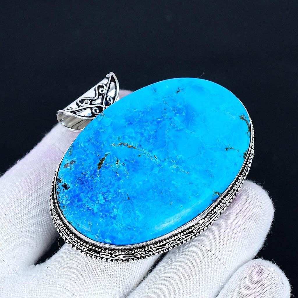 Tibetan Turquoise Pendant, 925 Sterling Silver Handmade Jewelry, Turquoise Silver Pendant, Party Wear Jewelry For Women's, Pendant Christmas Gift