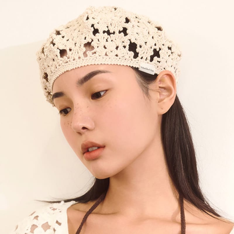 Naked Surf Club Blommig Virkad Basker (Beige)