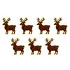 Cozy Winter Home Decorations 7Pcs 3D Light-Up Wooden Reindeer Christmas Decor with Warm LED Backlight, Peel And Silhouette Lights Stick Rustic