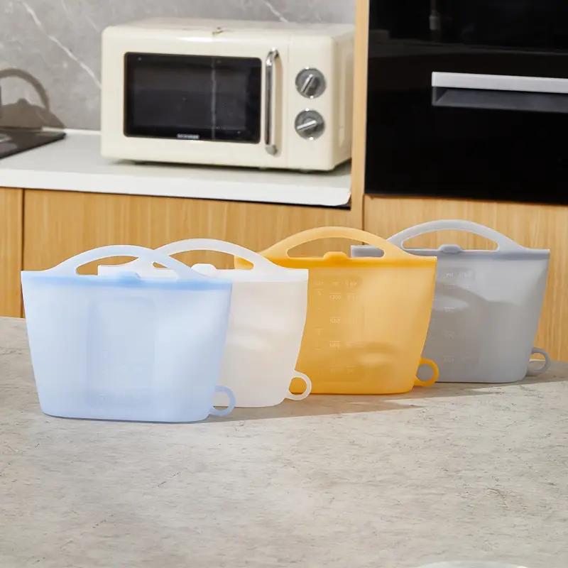 Silicone Reusable Food Bag Freezer Food Container Heat Resistant Leakproof Fresh Keeping Bags Sub-packing Sealing Bags