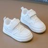 Kids White Sneakers Girls Boys Lightweight Non-Slip Soft Sole Casual Shoes With Velcro