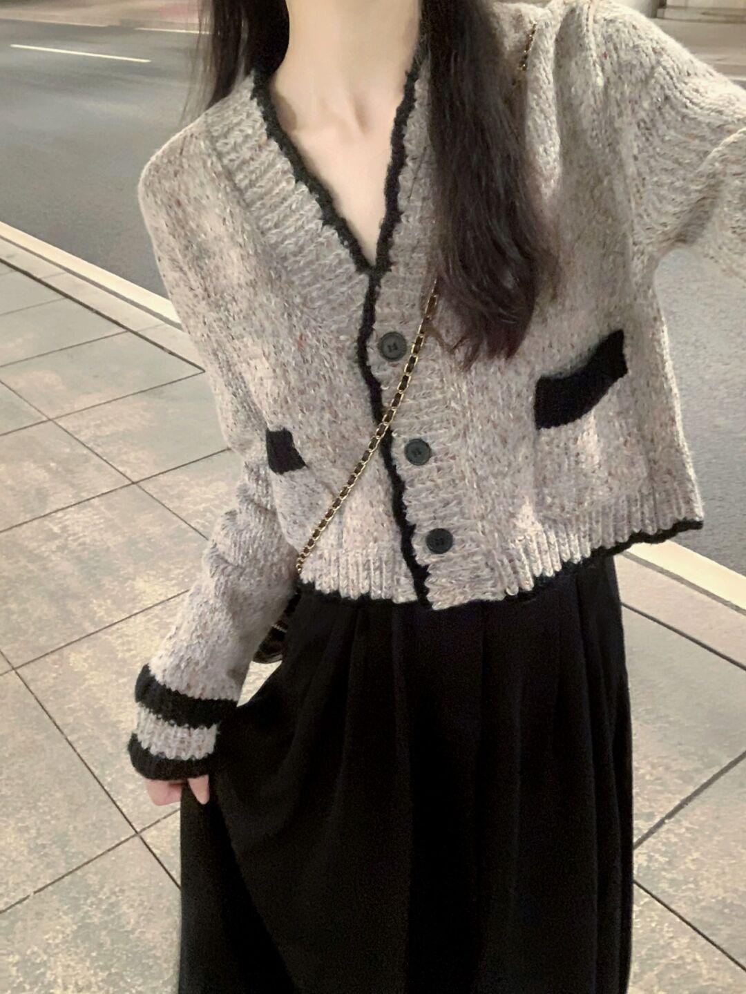 

Women s French-Style Short Cardigan Sweater - 2025 Early Spring Knitwear Collection M (Recommended 95-110 jin)