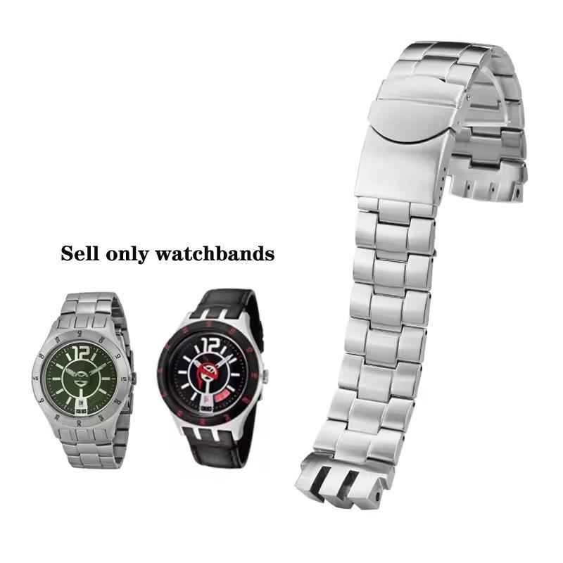 

Для Swatch YTS401 402 403G 409 713 YTB400 изогнутый конец цельный браслет из нержавеющей стали 20 мм Складная застежка Металлическая цепочка для часов 20mm серебряный