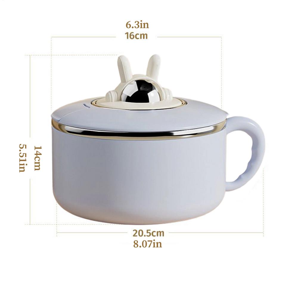 Instant Noodle Bowl With Handle 1200ml Large Capacity Dinnerware Draining Noodle Bowl With Lid Drinkable Mixing Bowl Dining Bowl синий