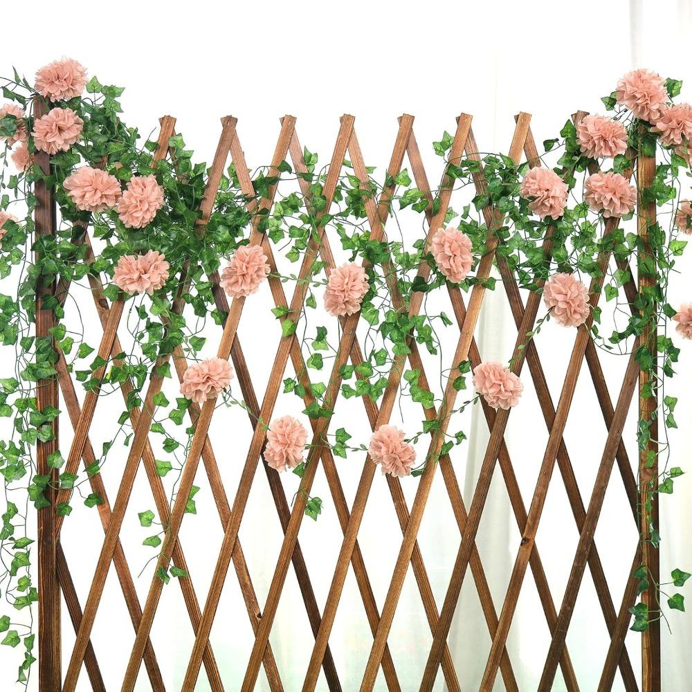 2pcs Nude Tissue Paper Pom Pom Garlands Paper Flowers for Birthday Wedding Decor Tissue Paper Pom Pom Boho Flowers Wall Hanging Décor Supplies