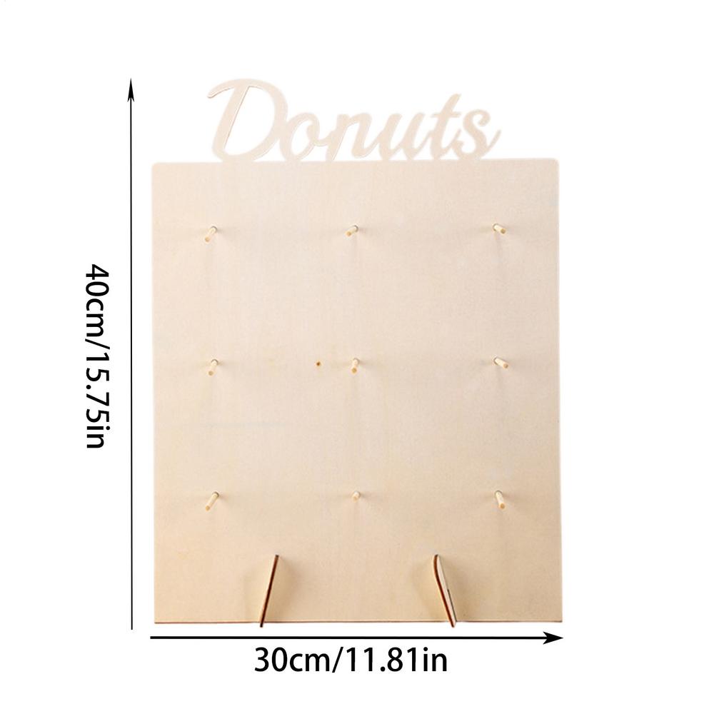 

Деревянная доска для пончиков Стойка для пончиков для свадьбы 9 отверстий Настенная подставка для пончиков для свадьбы Выставка пончиков для украшения стола