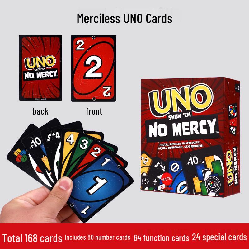 Genuine Mattel UNO Classic Card Game for Multiple Players - Casual Party Poker Table Game