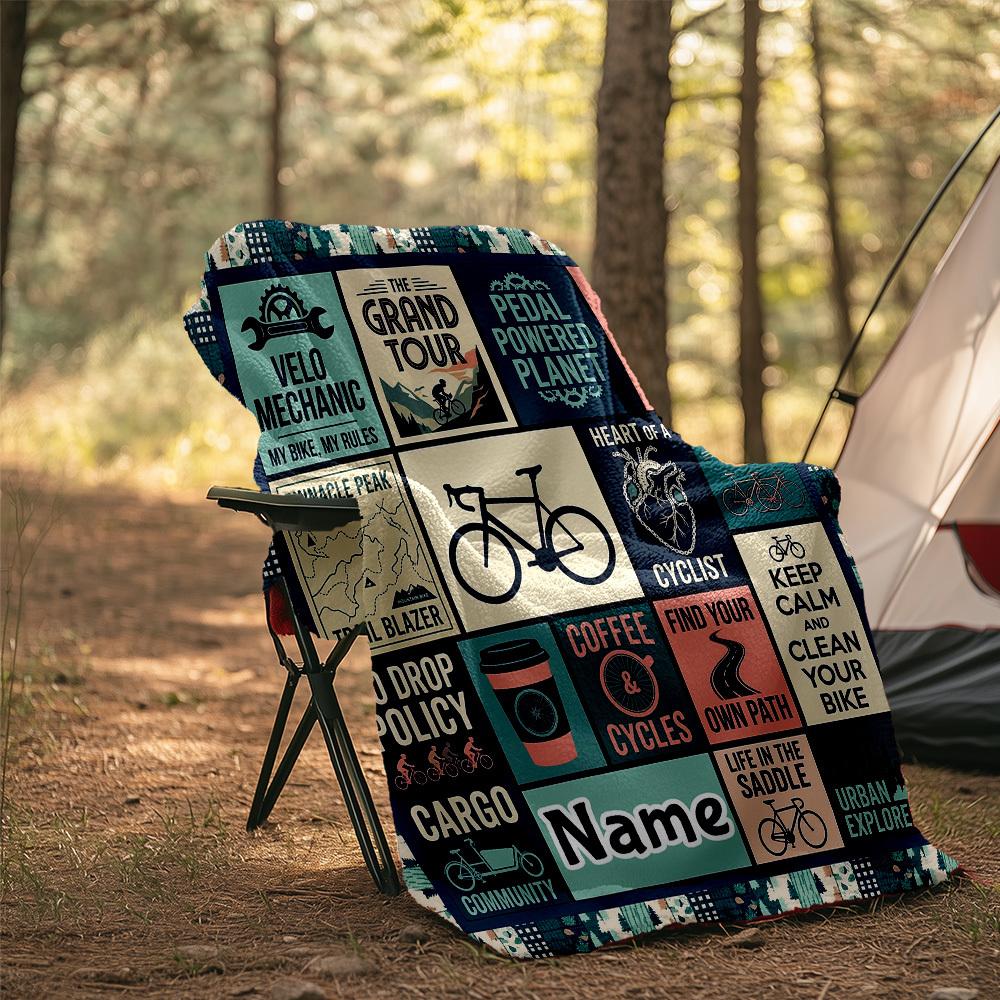 Customize Your Name Outdoor Blanket Cycling Adventure Comfortable Soft Lightweight Allseason Multipurpose Blanket For Travel Camping Picnics Sofa