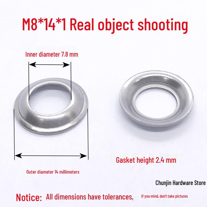 304 Stainless Steel Bowl Gasket with Washer for Adjustable Foot Cup and Recessed Hole Screw