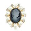 Stylish European & American Vintage Cameo Queen Brooch: Elegant Woman Head Lapel Pin Accessory
