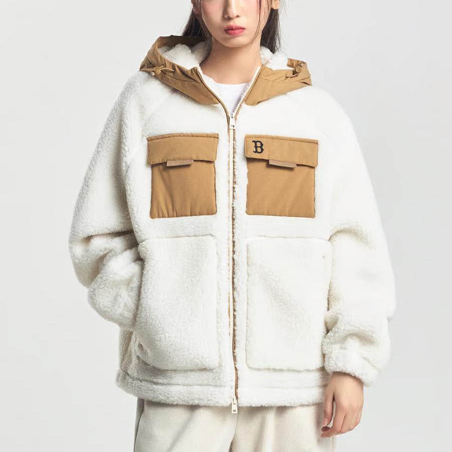 New MLB Boston Red Sox Velvet-feel Coat Unisex White 3AFDB0146-43CRD