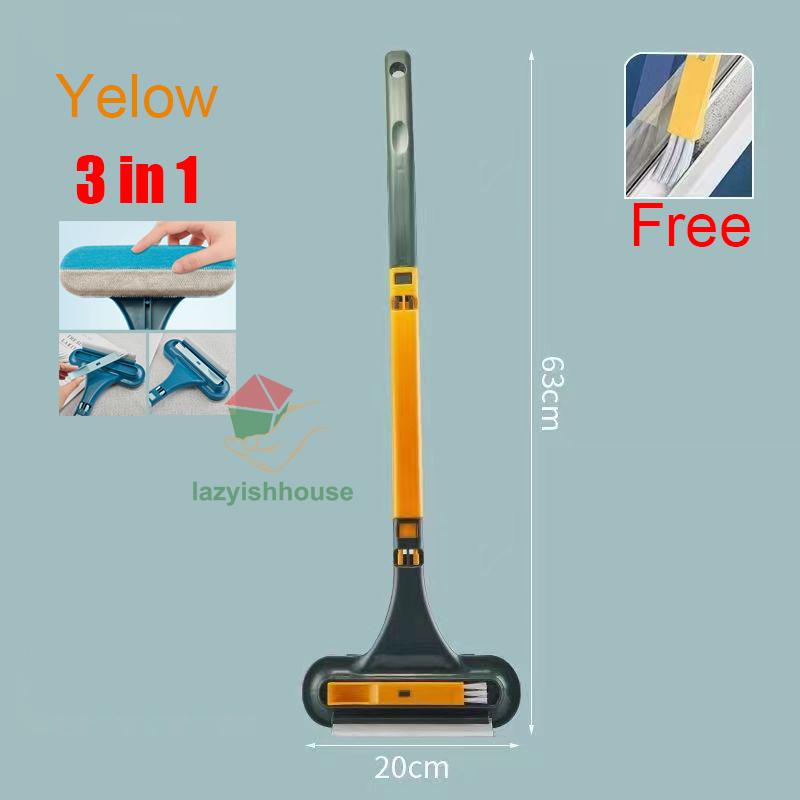 Glass Cleaning Tools Double-sided Telescopic Rod Window Cleaner Mop Squeegee Wiper Long Handle Brush Kitchen Accessories