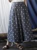Women Polka Dot  Casual Wide Leg Pants Elastic Waist Loose Spring Vintage Cotton Linen Women Pants