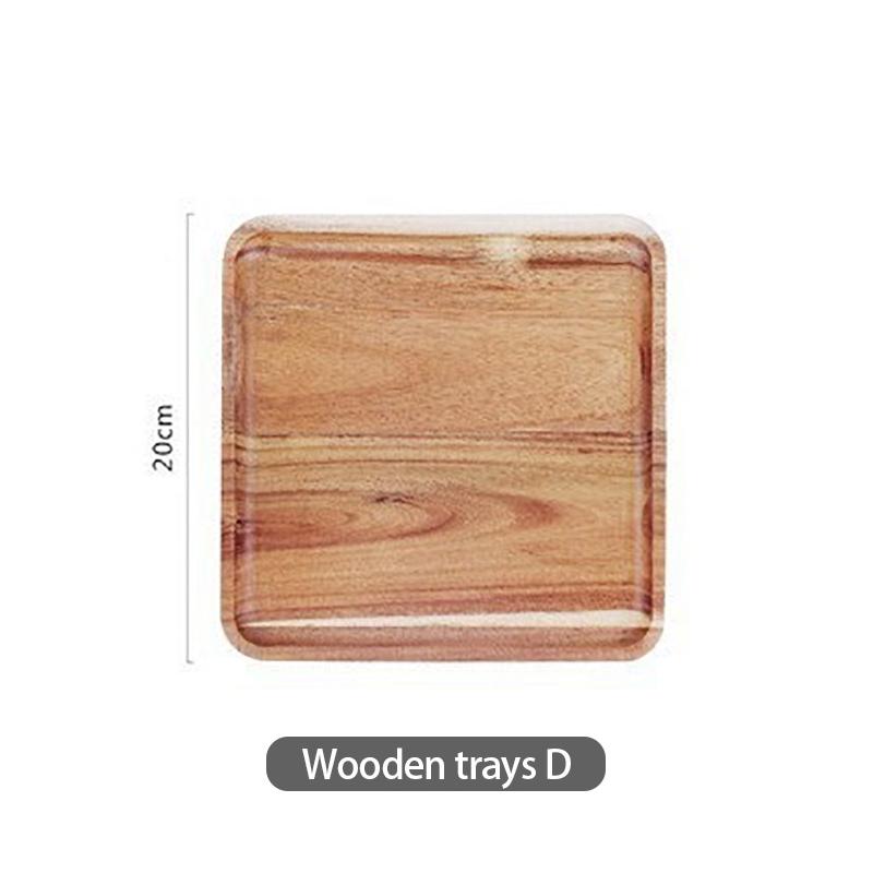 Acacia Wood Coffee Tray Decorative Wooden Tray Rectangular Kitchen Tray, Chinese Tea Set Kitchen Storage Accessories CTP001