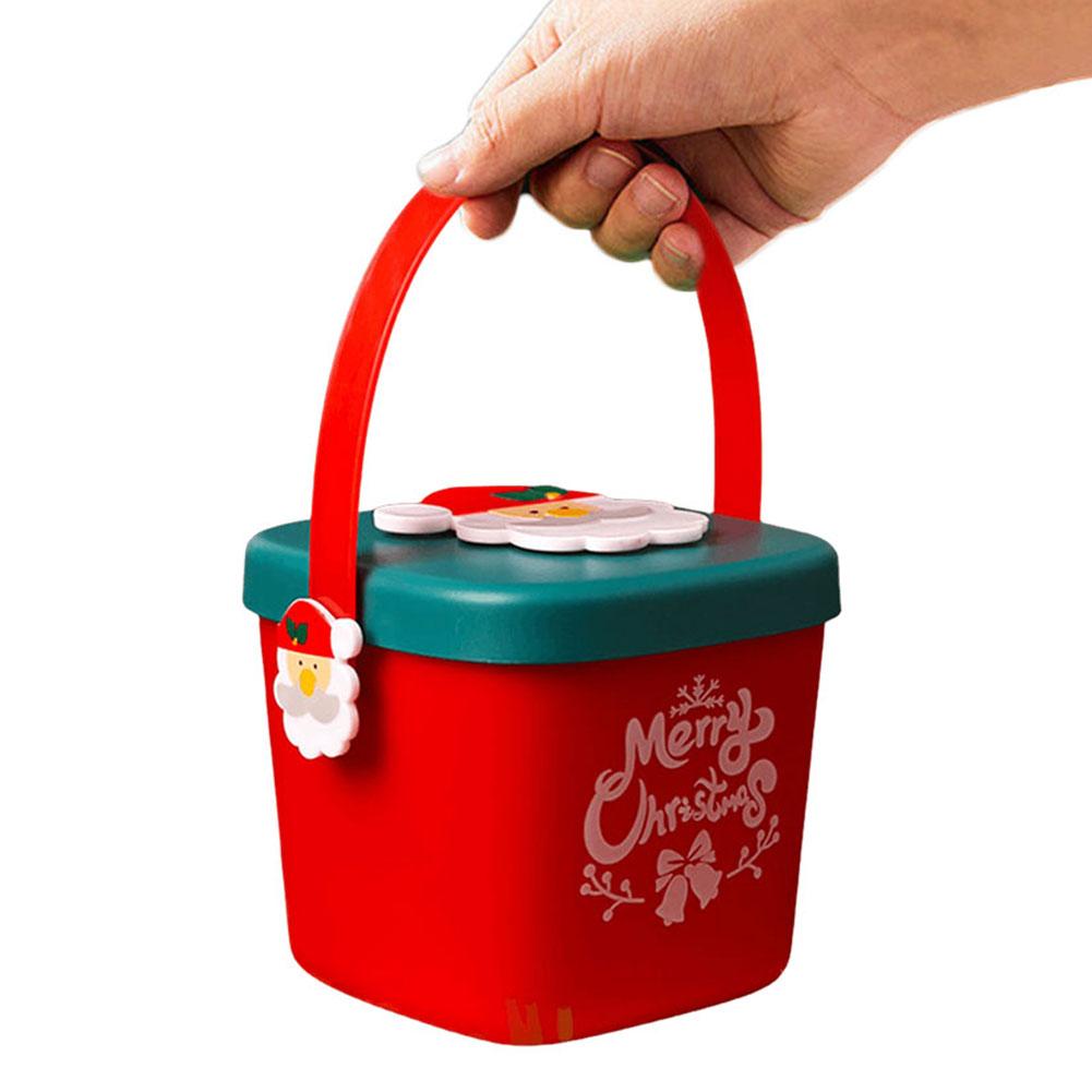 Weihnachts-Süßigkeitenbehälter mit Griff, Goody Buckets, Mehrzweck-Geschenkbox für Festivals, Weihnachten, Winterferien, Partyzubehör