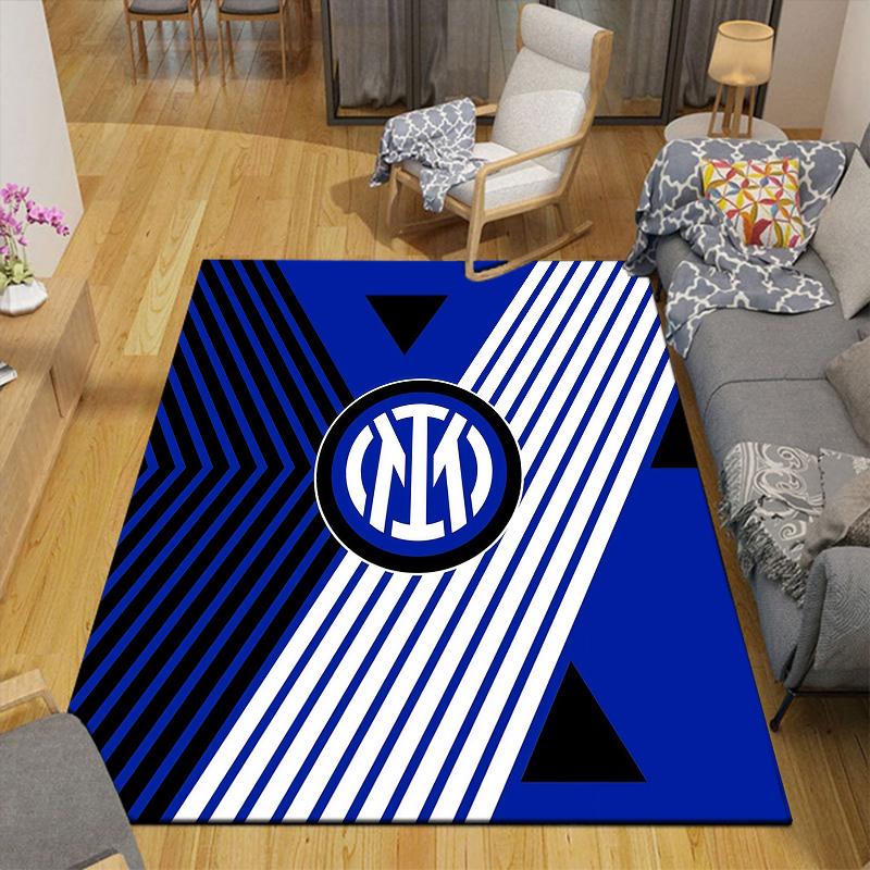 Football Club Internazionale Milano3 Flannel Pattern Square Carpet,Area Rug,Carpet Rug for Living Room Bedroom Sofa Playroom Decor,Non-slip Floor Mat