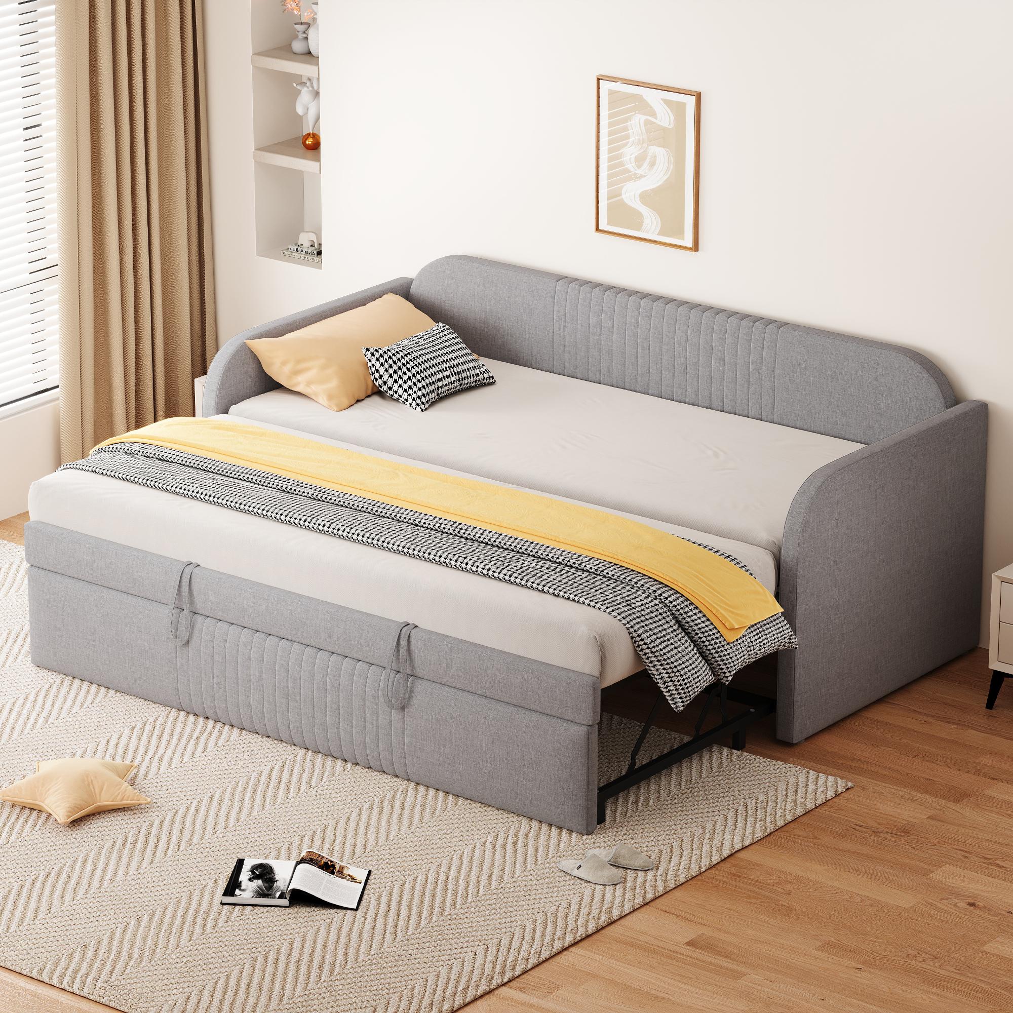 Upholstered bed pull-out sofa bed 90/180*190