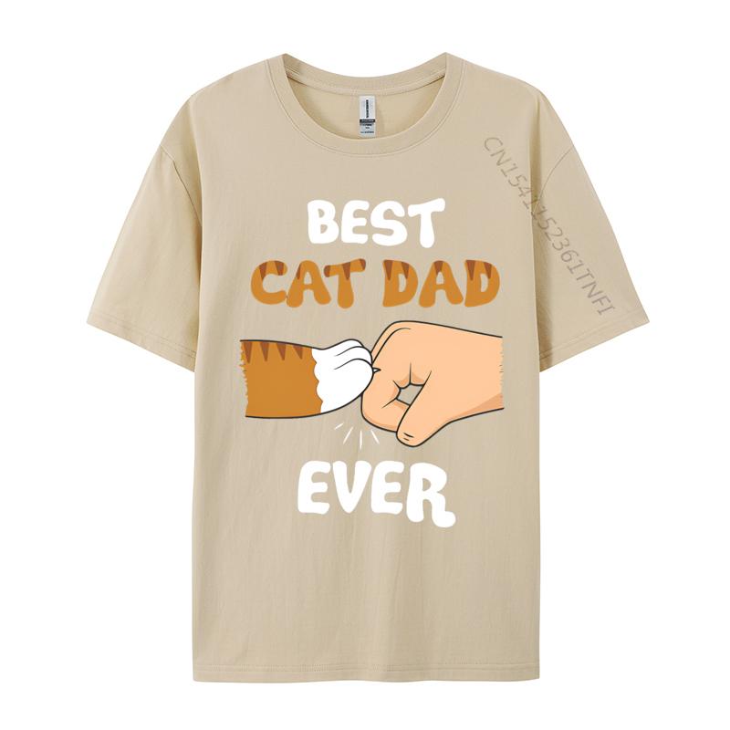 T-Shirt für Männer Bester Katzenpapa aller Zeiten Vatertag T-Shirts Baumwolle Oberteile T-Shirts Rundhals Herrenbekleidung Übergröße