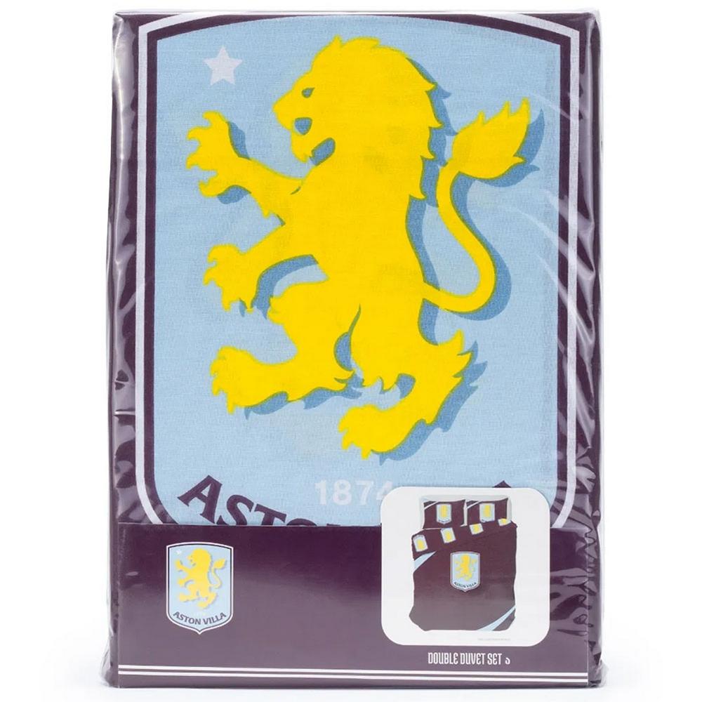 Aston Villa FC Reversible Crest Duvet Cover Set
