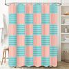 Blue Pink Striped Shower Curtain Bathroom Decor 3D Printed Waterproof Polyester Fabric Shower Curtains With Hook Rings For Home