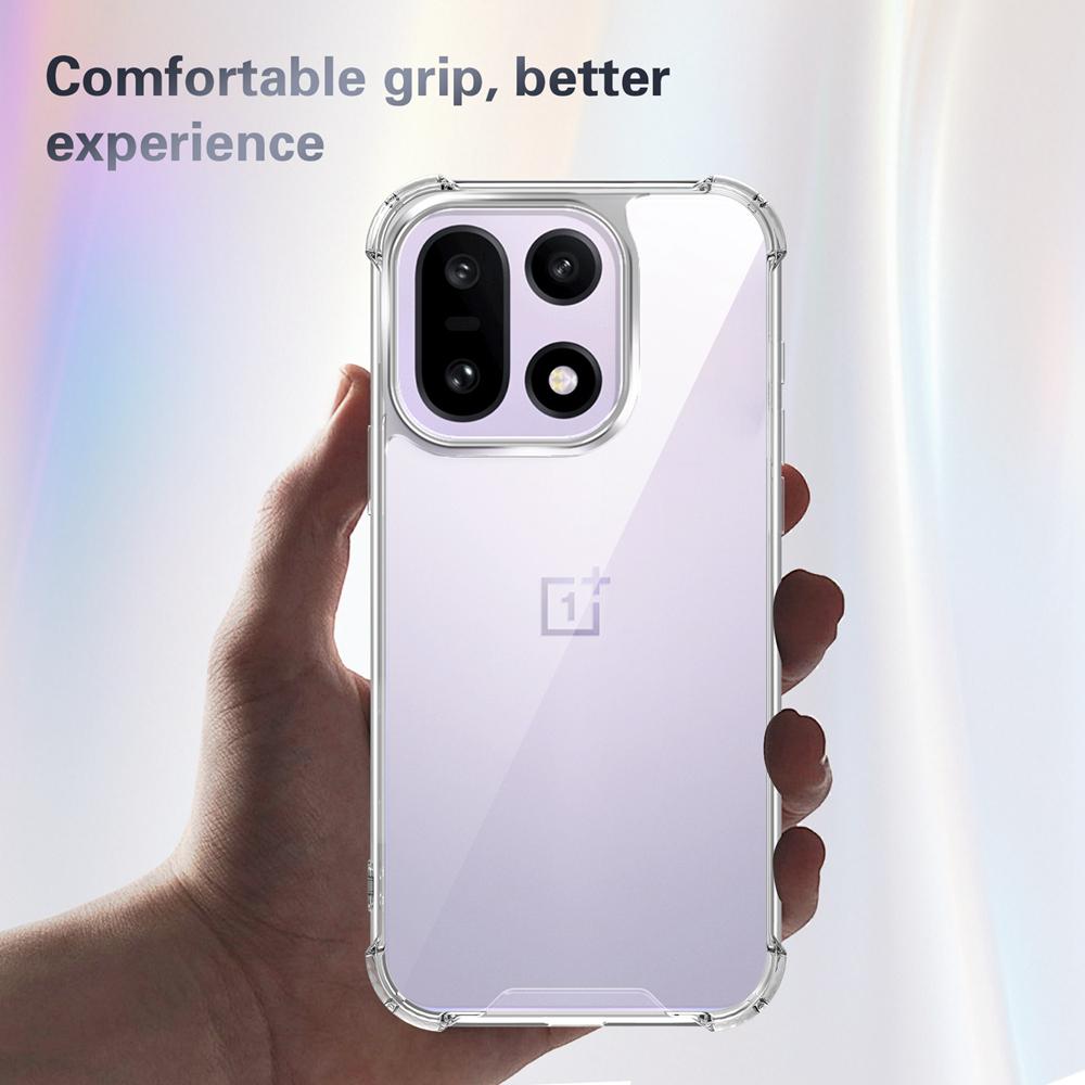 KEYSION Four-Corners Shockproof Transparent Case for OnePlus 15 5G Soft TPU+PC Clear Phone Back Cover for OnePlus 1+ 15