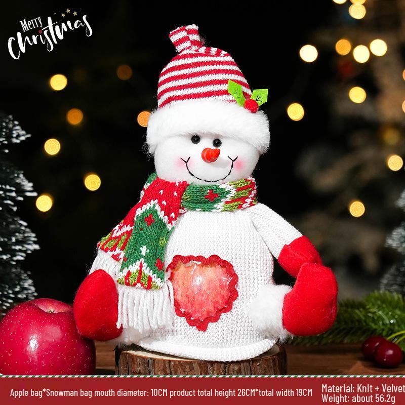 Three-Dimensional Santa Claus Burlap Backpack Candy Bag - Large Christmas Gift Decoration