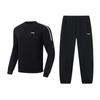 Li Ning Color Block Simple Fashion Comfortable Versatile Round Neck Pullover Casual Sports Suit Unisex Suit AWDU915-1+AYKT415-1