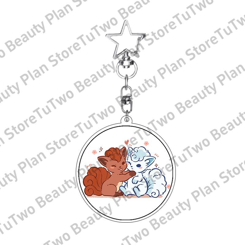 Girly Heart Acrylic Anime Sylveon Espeon Glaceon Eevee Cartoon Keychain Key Chains Keyrings Jewelry Fans Gifts Accessories Toys