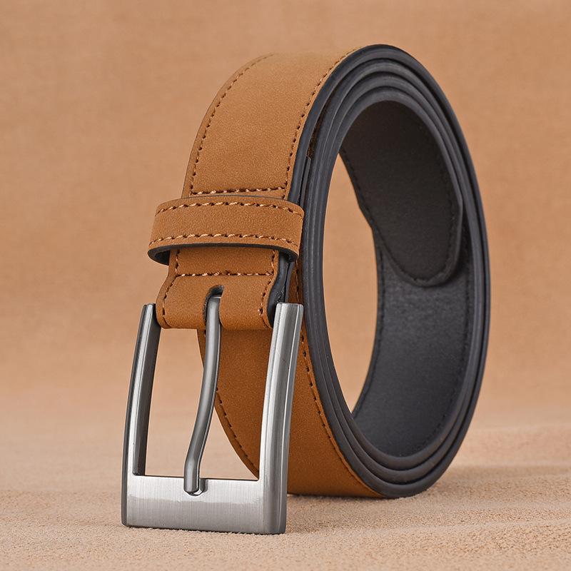 Pu Belt Men'S Zinc Alloy Button Head Casual Men'S Belt Pingyang Belt Men'S Belt