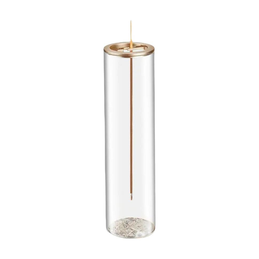 

Cylindrical Shape Incense Stick Stand Transparent Zen Style Glass Incense Burner Minimalist Removable Ash Collector Home Decor прозорий