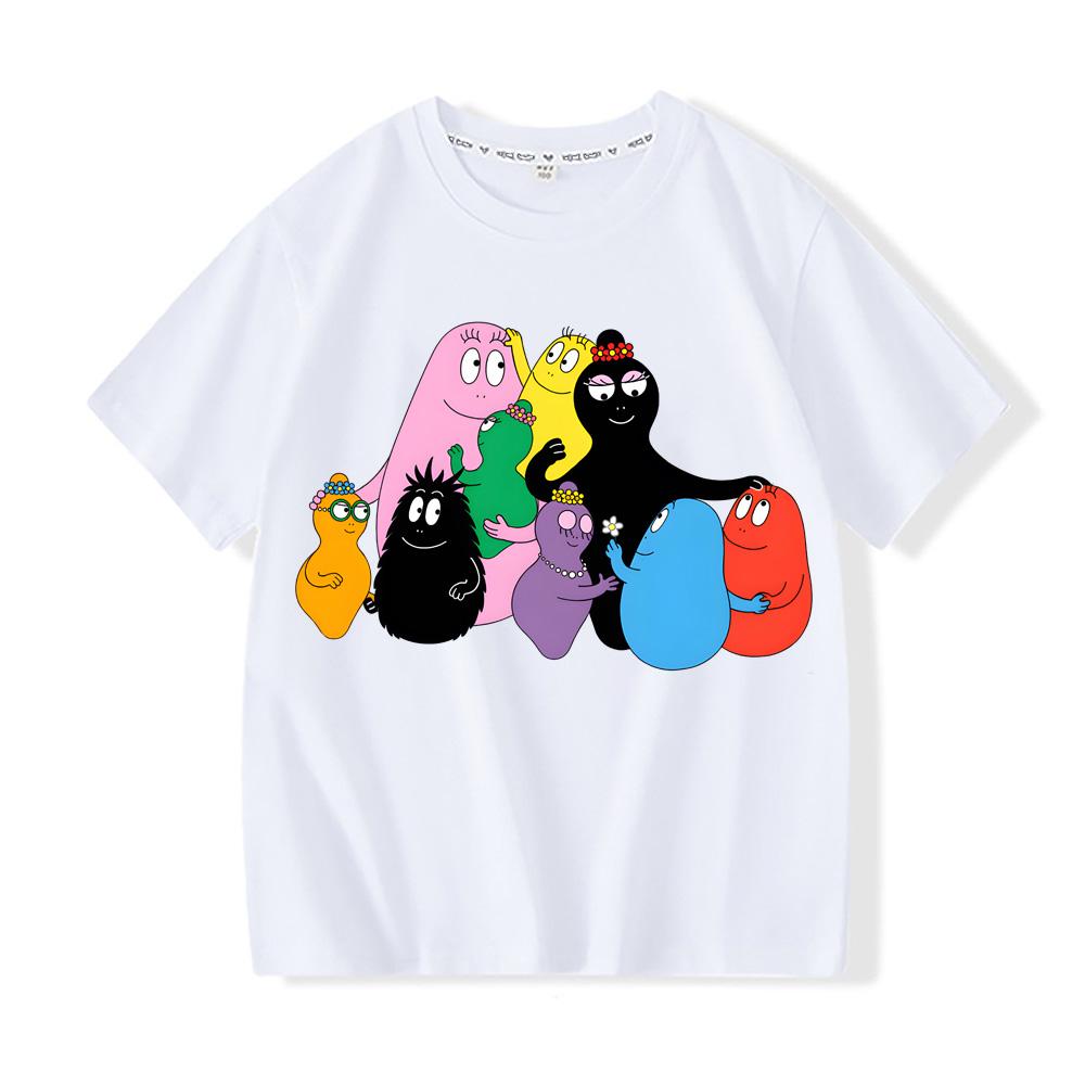 

Barbapapa Comic Cartoon Cotton T-shirt Manga Cartoon Print Children Tee-shirt Kids PureCotton Camisetas New Pattern Clothes Tops S разноцветный