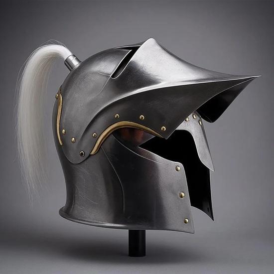 Medieval Barbuta Helmet With Plum Perfect for Renaissance Fair, Cosplay, LARP, Halloween Costume Authentic Steel Armor Replica