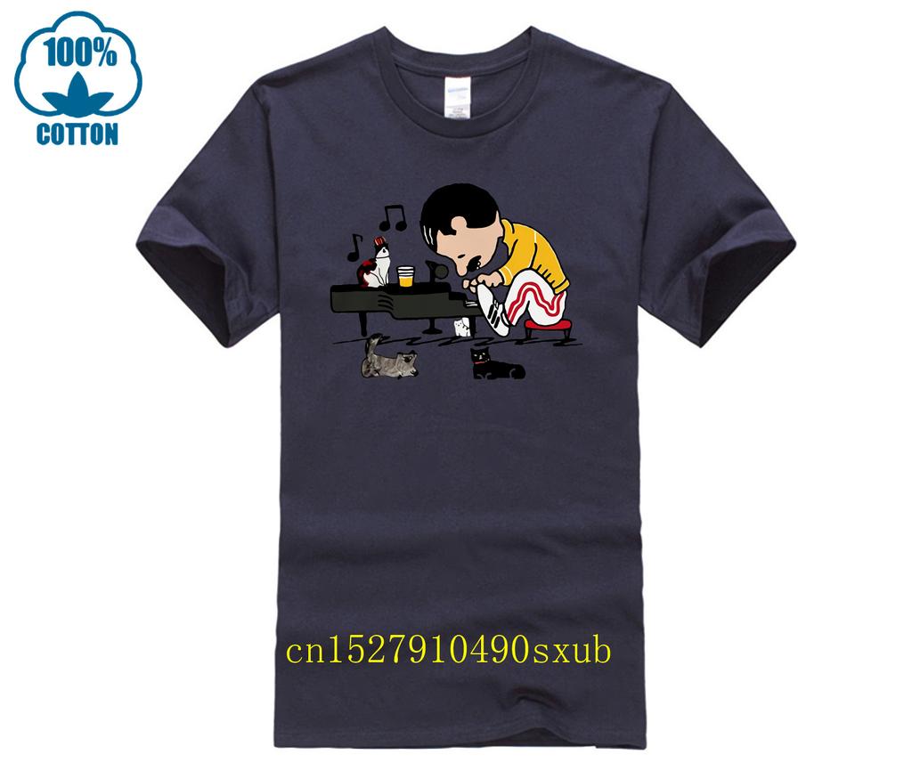 hot man t-shirt Freddie Mercury playing piano with cat shirt woman shirt