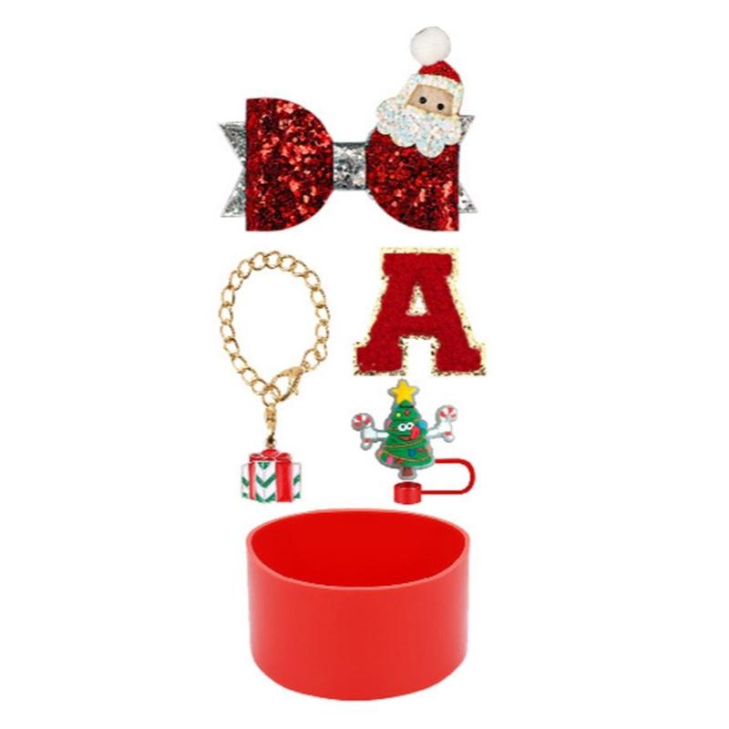 

Christmas Themed Silicone Straw Covers Dustproof Caps 10mm Beverage Straws Hat for Holiday Gatherings And Coffee Shops