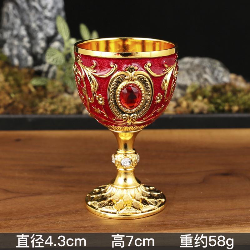 Classic European High-end Metal Small Wine Cup One Creative Household Vintage Wine Glass