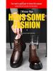 Men's Genuine Leather Martin Boots: High-Top Winter Business Casual with Wool Lining