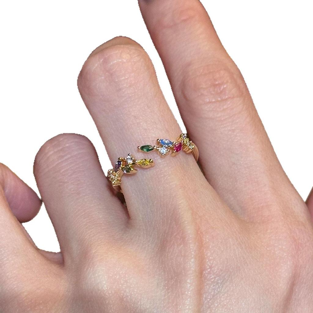 Exquisite Sparkling Wheat Ear Ring for Women - Unique High-End Design Versatile Index Finger Accessory