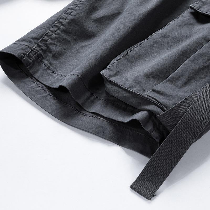 JAYSCE Men's Summer Shibuya Style Loose Fitting Work Shorts Amikaji Outdoor Multi Pocket Cargo Pants Oversized Classic Short