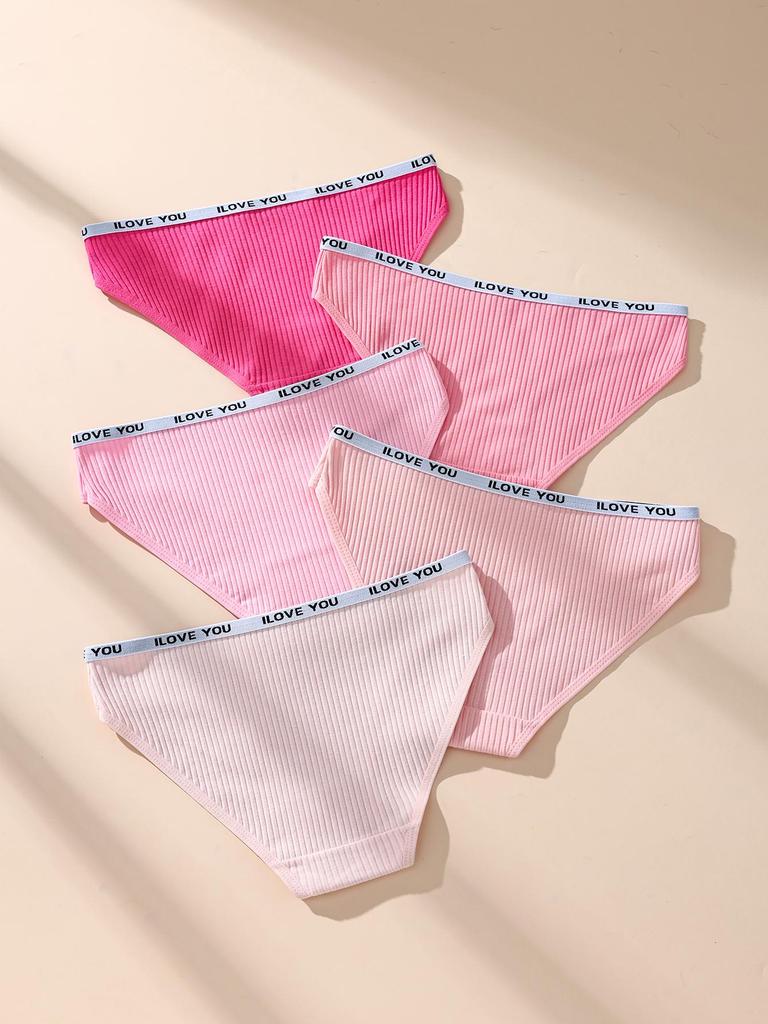 5 szt./zestaw Damskie majtki z niskim stanem w paski Bielizna Urocze majtki dla dziewczynek Oddychające bawełniane majtki Damskie majtki Damska bielizna