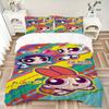 Σετ Κλινοσκεπασμάτων 3 Τεμαχίων Powerpuff Girls Adventure Print με Κάλυμμα Παπλώματος και 2 Μαξιλαροθήκες Οικιακό Δώρο Γενεθλίων