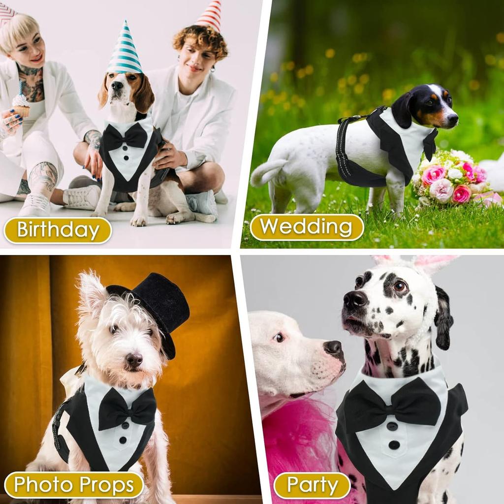 1 Adjustable Dog Wedding Tuxedo Formal Pet Wedding Tuxedo Dog and Cat Tuxedo Collar for Wedding Birthday Party (M)