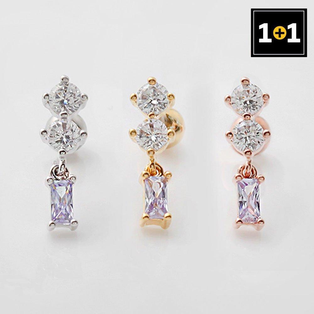 

[1+1] Choose 1 of 3 surgical piercings from Mason, one side only (One side) 1+1 gold