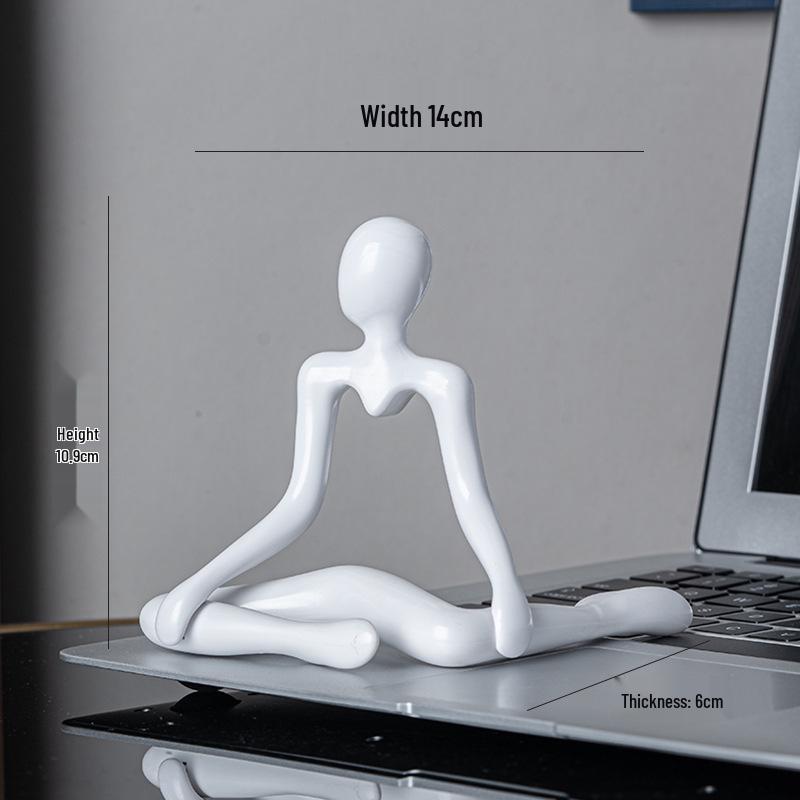 

Abstract Yoga Thinker Ornament: Cute Plastic Figurine for Living Room Decor