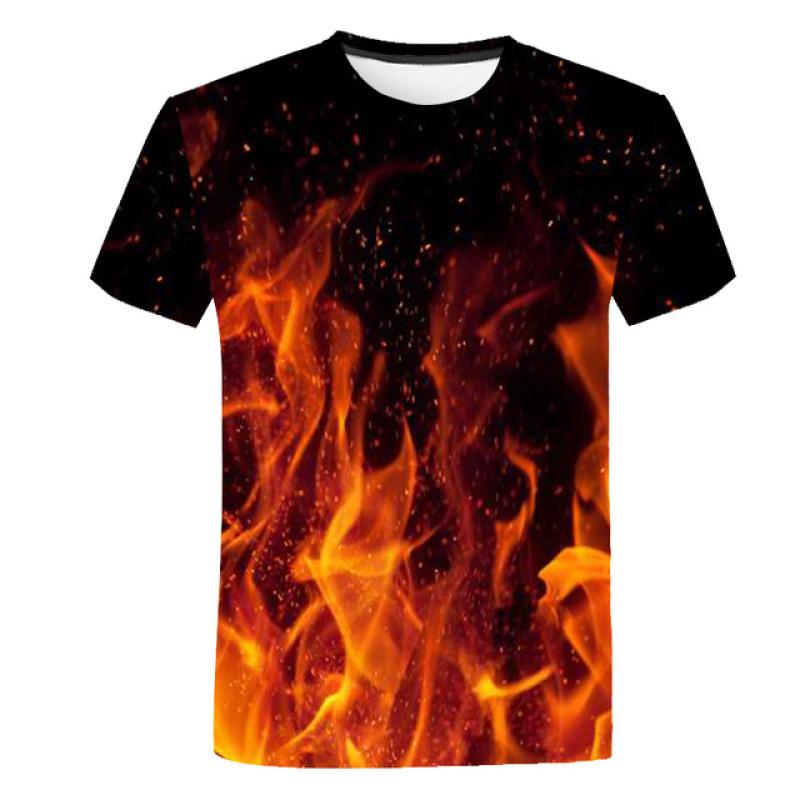 Alev Baskı 3D T gömlek Karikatür Çocuk Anime T-shirt Erkek Kız Oyun Üstleri Tee Çocuk Yaz Harajuku Kısa Kollu Elbise